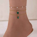 Vintage Grandmother Blue Green Pearl Multilayer Simplicity Necklace - Norellé