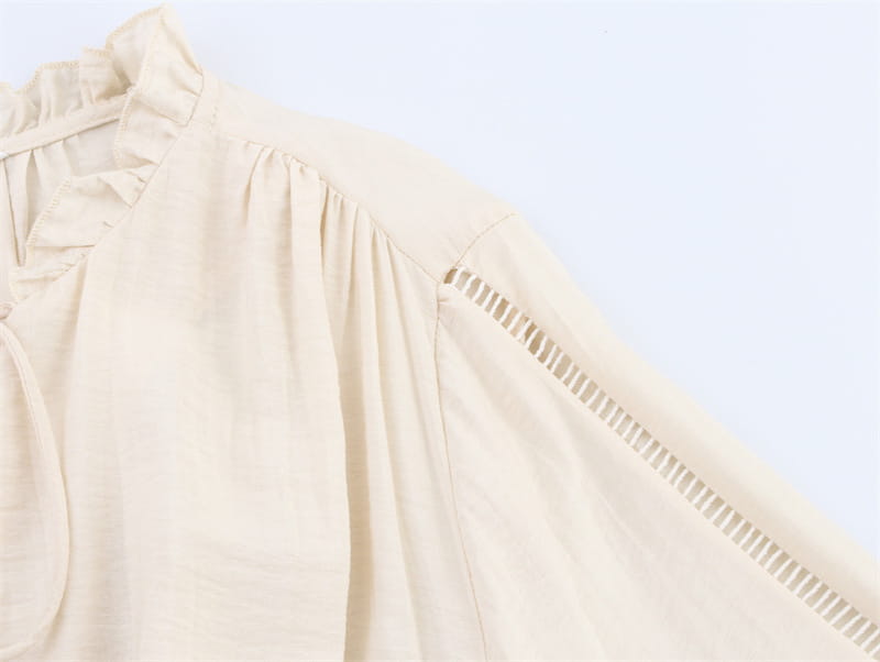 Elegant Slim-fit Wrinkle Effect Long Sleeve V-neck Dress