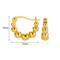 European And American Fashion 18K Gold-plated Square Inlaid Fashion Sense Titanium Steel Earrings - Norellé