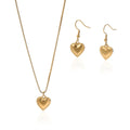 Lxalry 18K Gold Plated Symmetrical Heart Jewelry Set Mirror Polish Hypoallergenic Necklace  Earrings For Women, Never Fade Luxury Gift With Precision-Cast Edges - Norellé