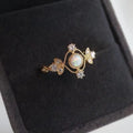 Inlaid Natural Opal Stone Ring Female Copper Plating Gold Ring - Norellé