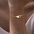 Stainless Steel Doppel Herz Bracelet Gold Women's - Norellé