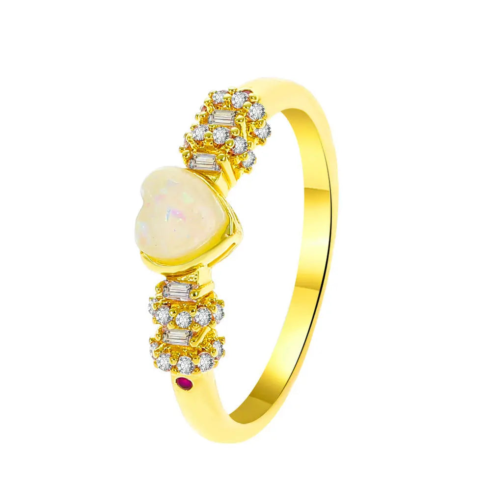Diamond Oil-spot Glaze Flowers Ring - Norellé