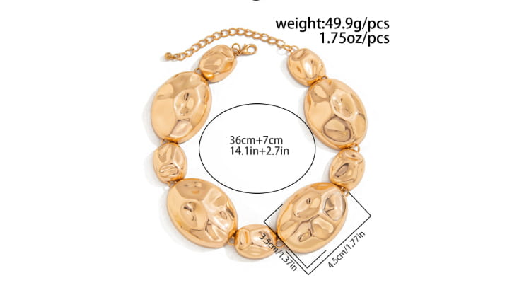 Glossy Pleated Necklace