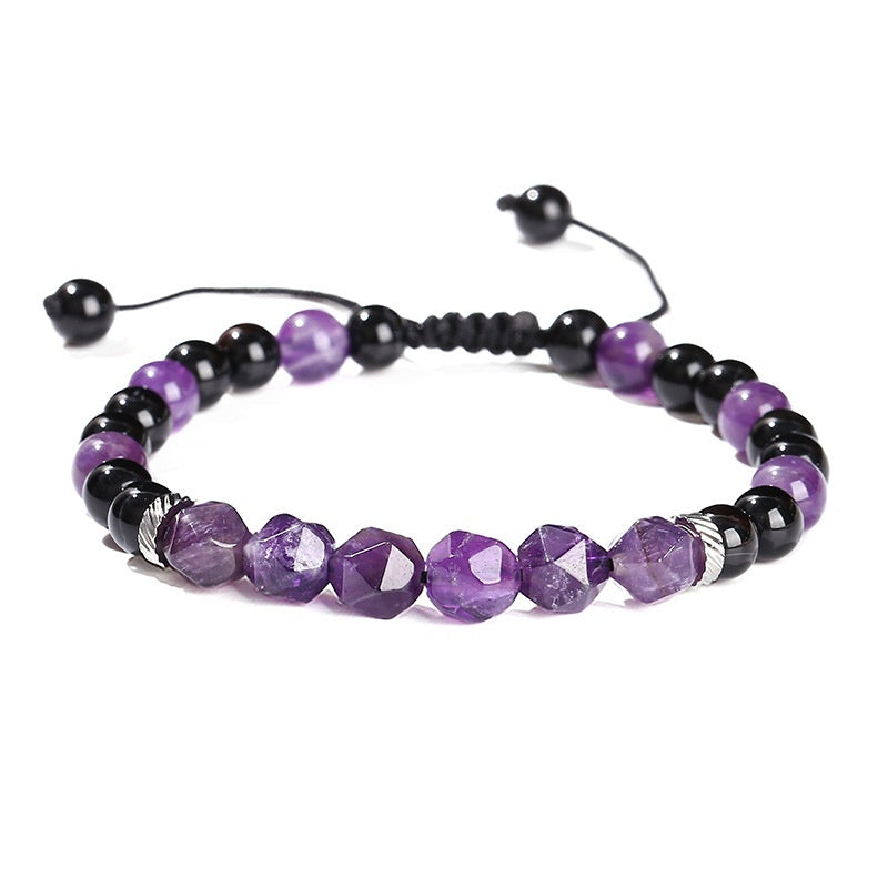 Natural Crystal Diamond Rhombus Bead Woven Bracelet - Norellé