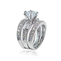 Creative Rectangular Zircon Three-piece Ring Set - Norellé