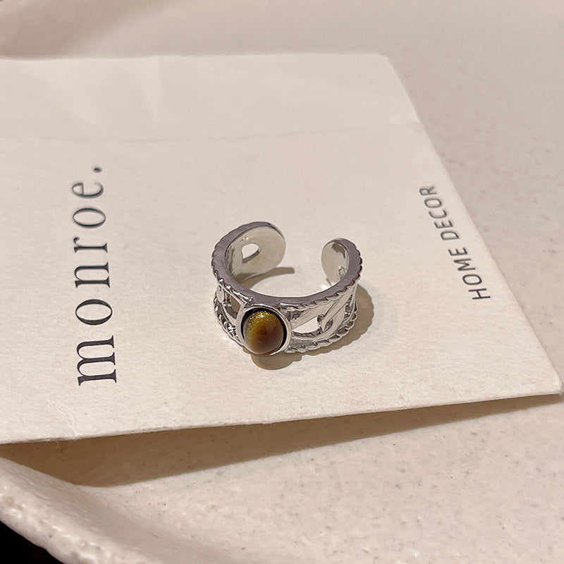 Rad Tigereye Heavy Industry Ring Female Switchable Index Finger Ring - Norellé