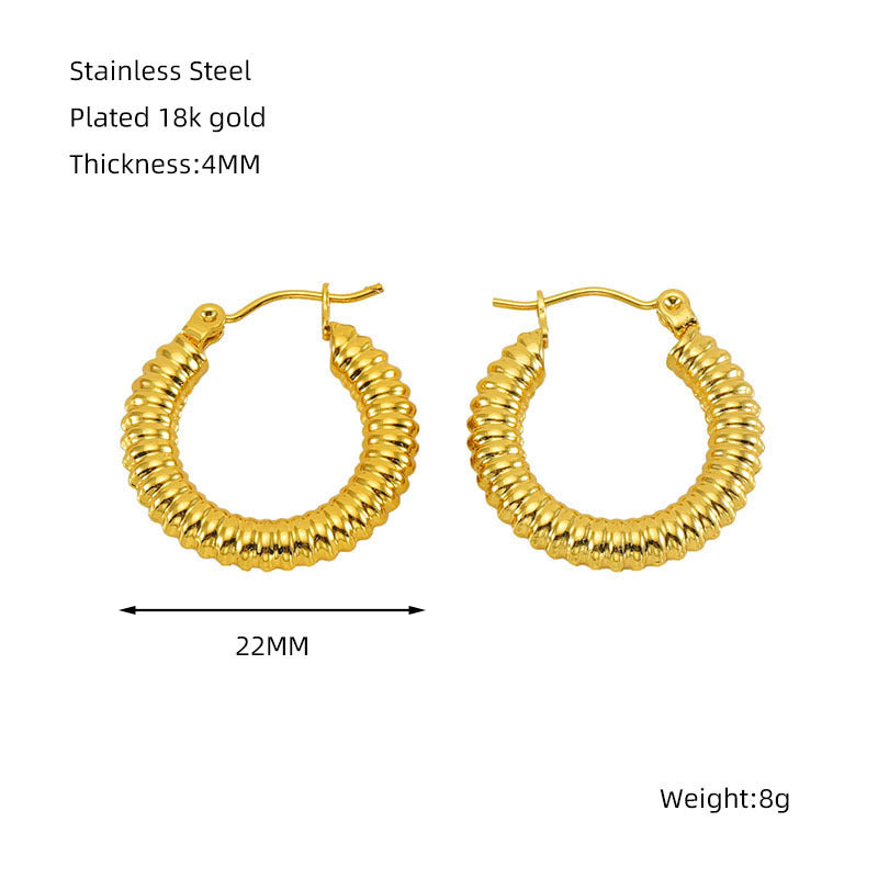 Titanium Steel Round Twist Stud Earrings High Sense - Norellé
