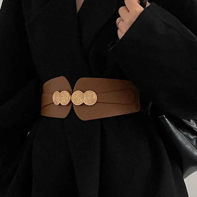 Elastic Wide Waist Closure Women Belt