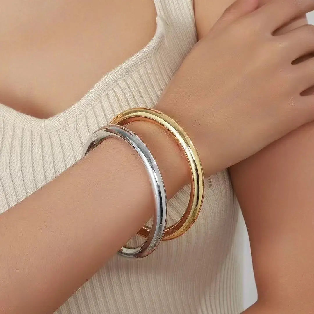 Electroplated CCB Simple Bracelet Cylindrical Three-dimensional For Women - electronic accessories