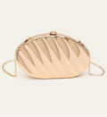 Elegant Exquisite Glossy Iron Metal Case Clutch - GOLD