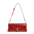 Elegant Genuine Leather Bag for Women - Red / 27 x7 x 12 cm