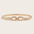 Elegant Gold Double Buckle Elastic Belt