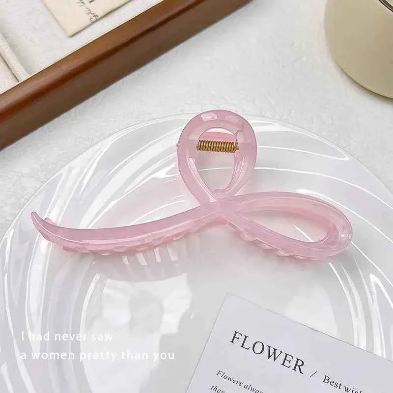 Elegant Jelly Color Bow Hair Claw