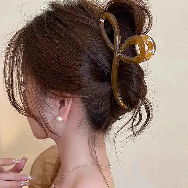Elegant Jelly Color Bow Hair Claw