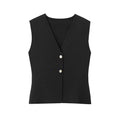 Elegant Knitted Tank Vest Top - L / black - Other