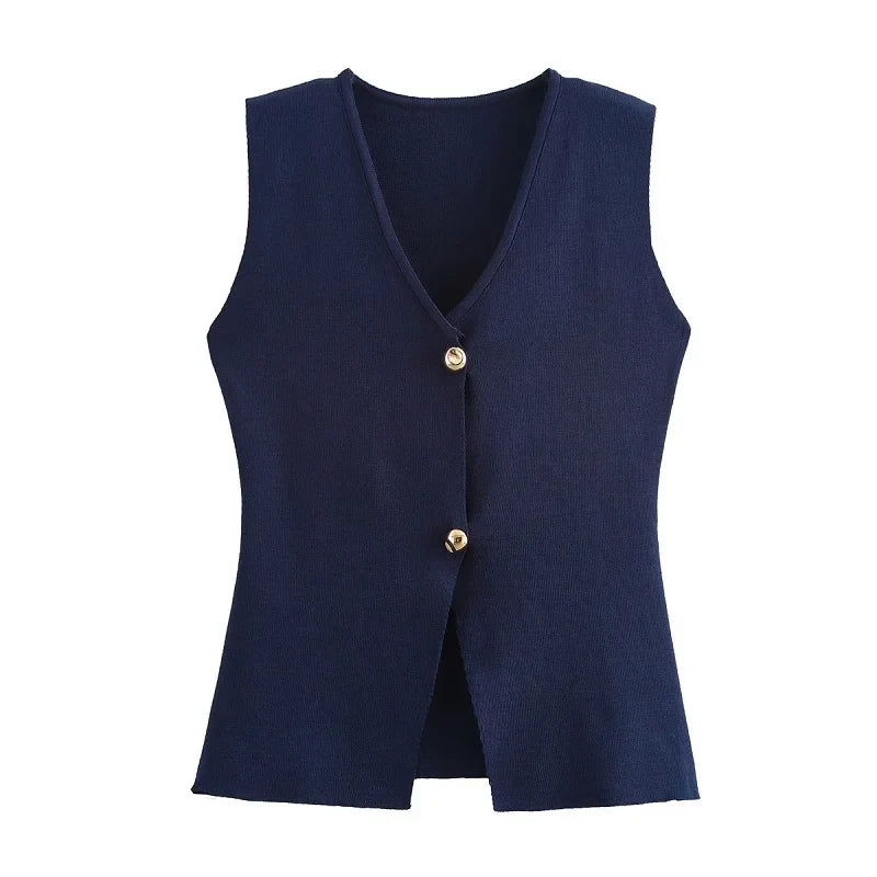 Elegant Knitted Tank Vest Top - Other