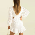 Elegant Lace Hollow Out Mini Dress