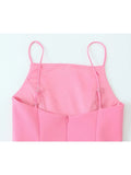 Elegant Ladies Pink Spaghetti Strap Dress Summer - Other