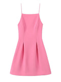 Elegant Ladies Pink Spaghetti Strap Dress Summer - Other