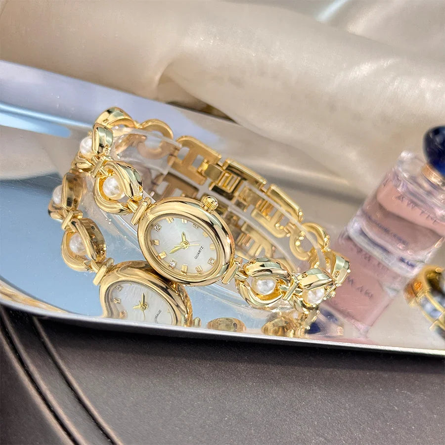 Elegant Oval Vintage High-Appeal Ladies Quartz Watch - WHITE