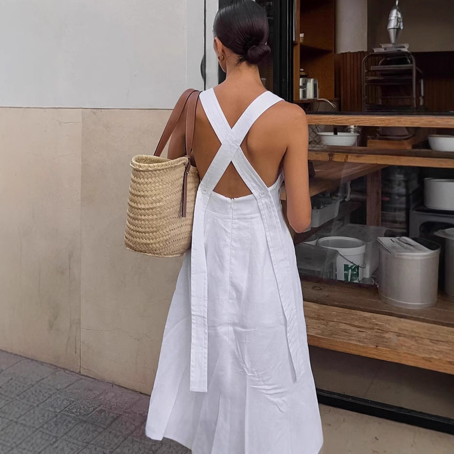 Elegant Sling Backless Dress - Other