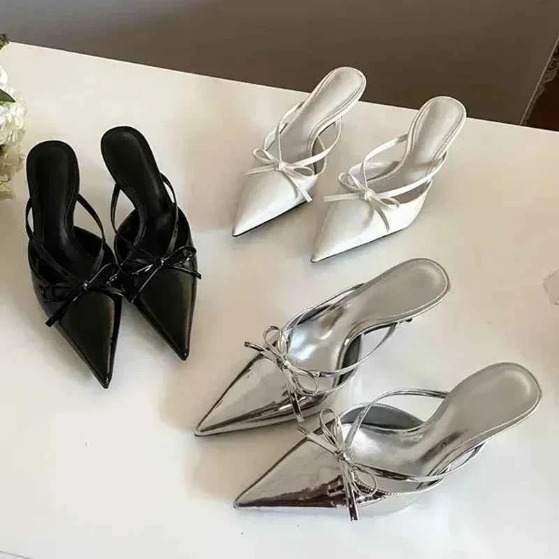 Elegant Thin High Heel Slide Sandals Women