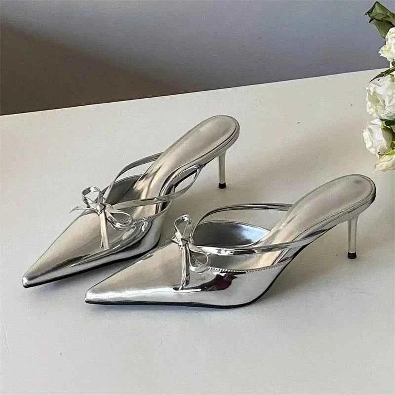 Elegant Thin High Heel Slide Sandals Women