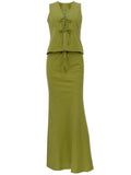 Elegant Vest Skirt Two Piece Set Women