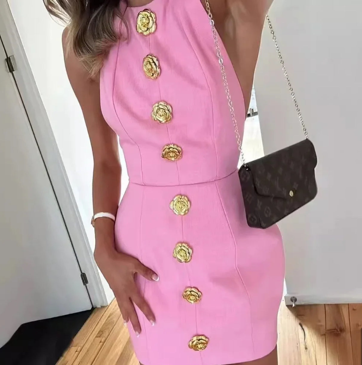 Elegant Women Rose Short Party Dress