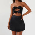 Elegant Women Strapless Tube Dress - B / M