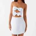 Elegant Women Strapless Tube Dress - D / M