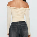 Elegant Women T-shirt Casual Long Sleeve Off-shoulder
