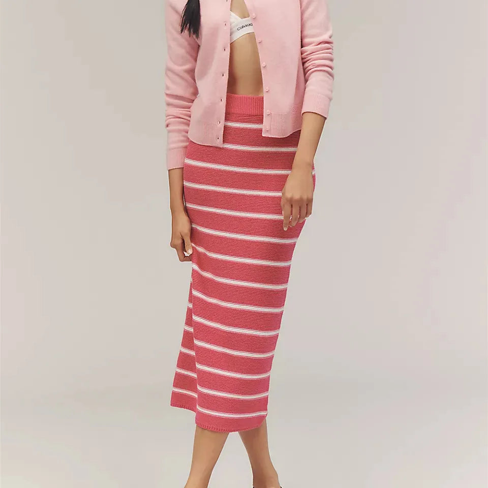 Elegant Women’s Long Knit Skirt Slim Fit - B / L
