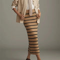 Elegant Women’s Long Knit Skirt Slim Fit - C / L