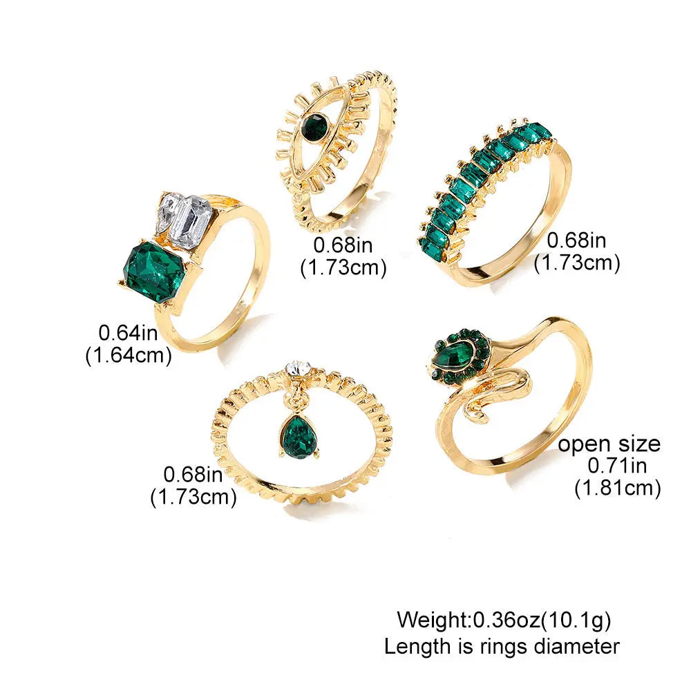 Emerald Diamond-studded Ring Suit Women - MY2840 - electronic accessories