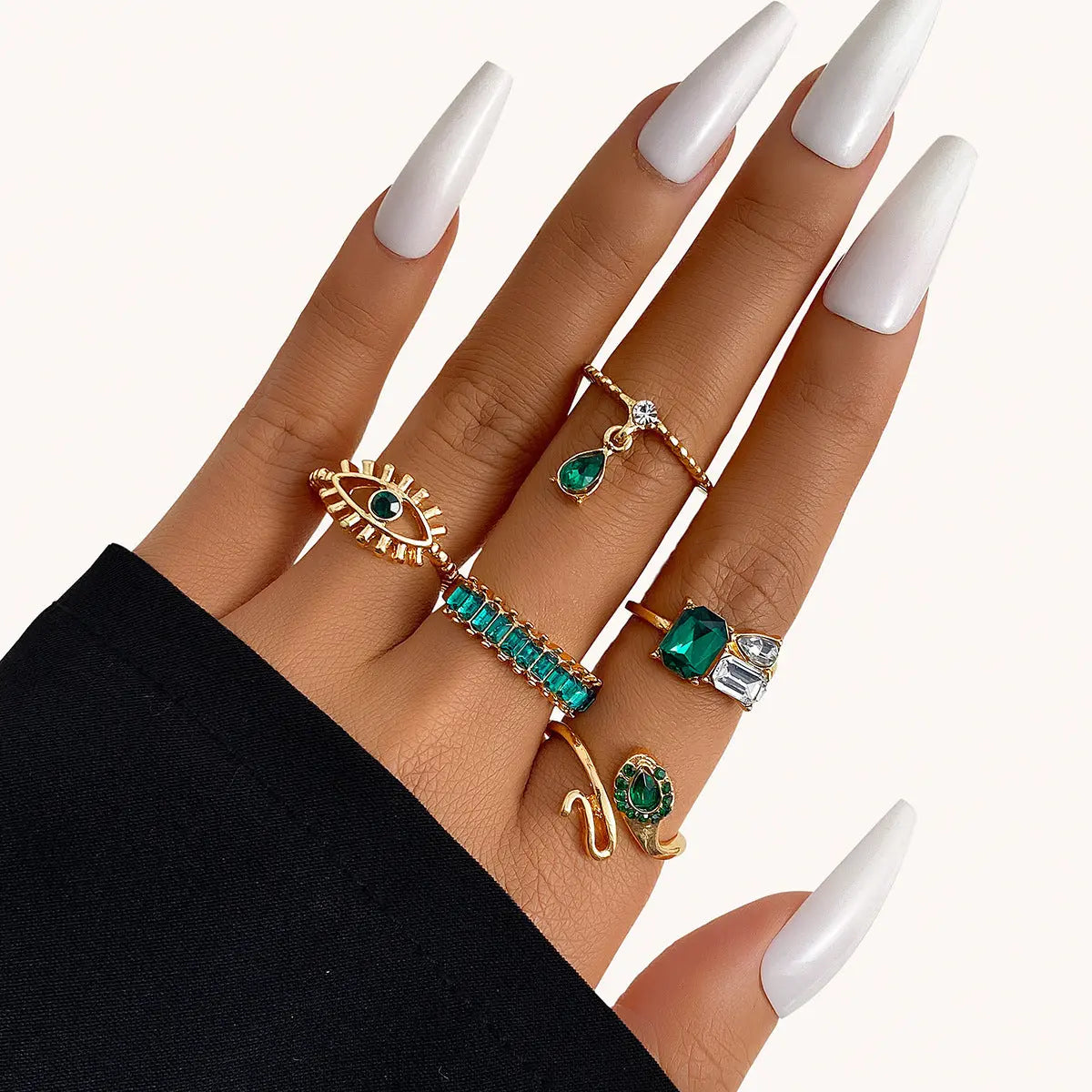 Emerald Diamond-studded Ring Suit Women - MY2840 - electronic accessories