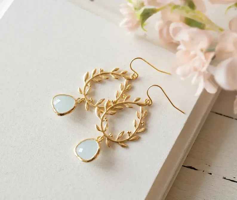 Emerald Wheat Ear Earrings - Norellé