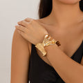Exaggerated Glossy Square Notched Irregular Bracelet - 08 Gold 2439 / Specifications - electronic accessories