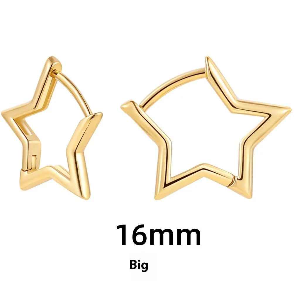 Women's Simple Hollow Pentagram Love Square Twist Earrings - Norellé
