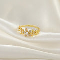 Diamond Oil-spot Glaze Flowers Ring - Norellé
