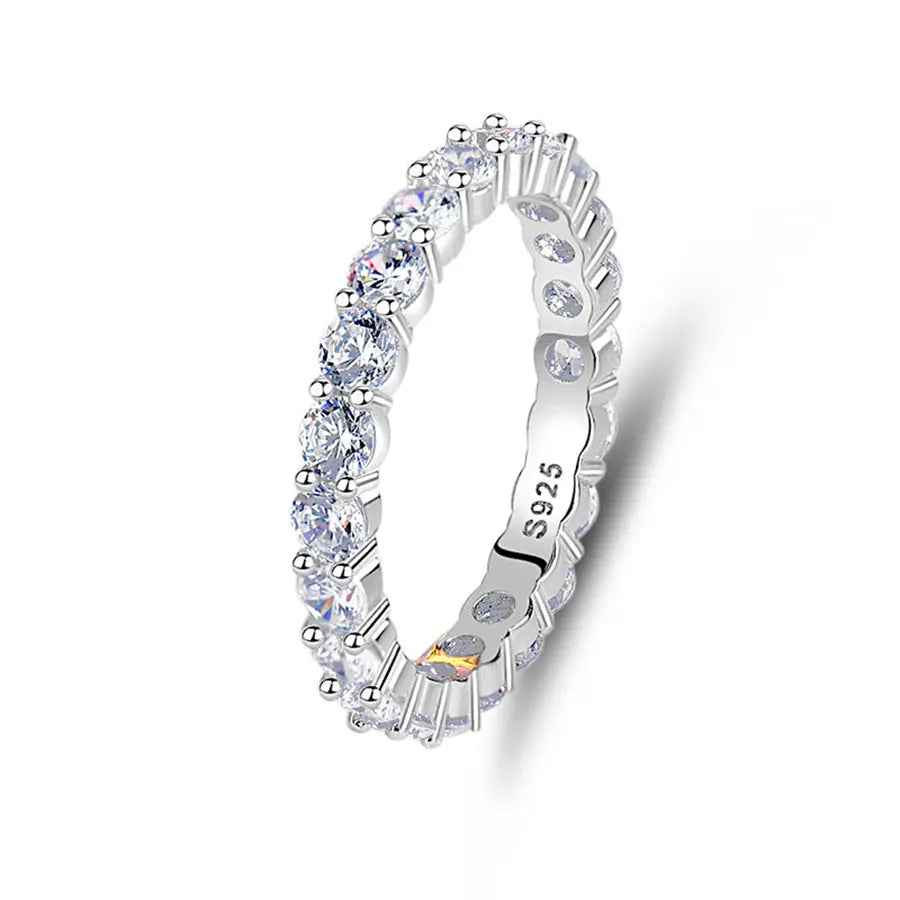 S925 Sterling Silver Zircon Row Diamond Ring - Norellé