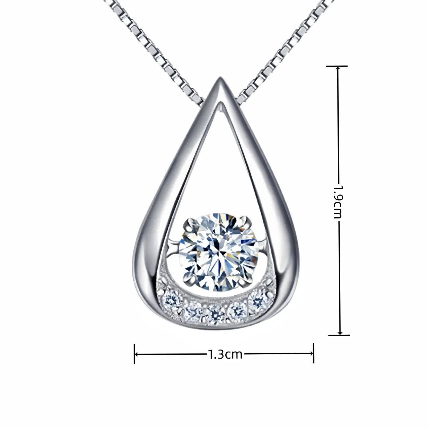 Drop-shaped Diamond-embedded Smart Pendant Necklace