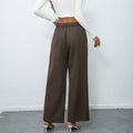 Elegant Temperament Casual Solid Color Button Wide Leg Suit Pants - Norellé