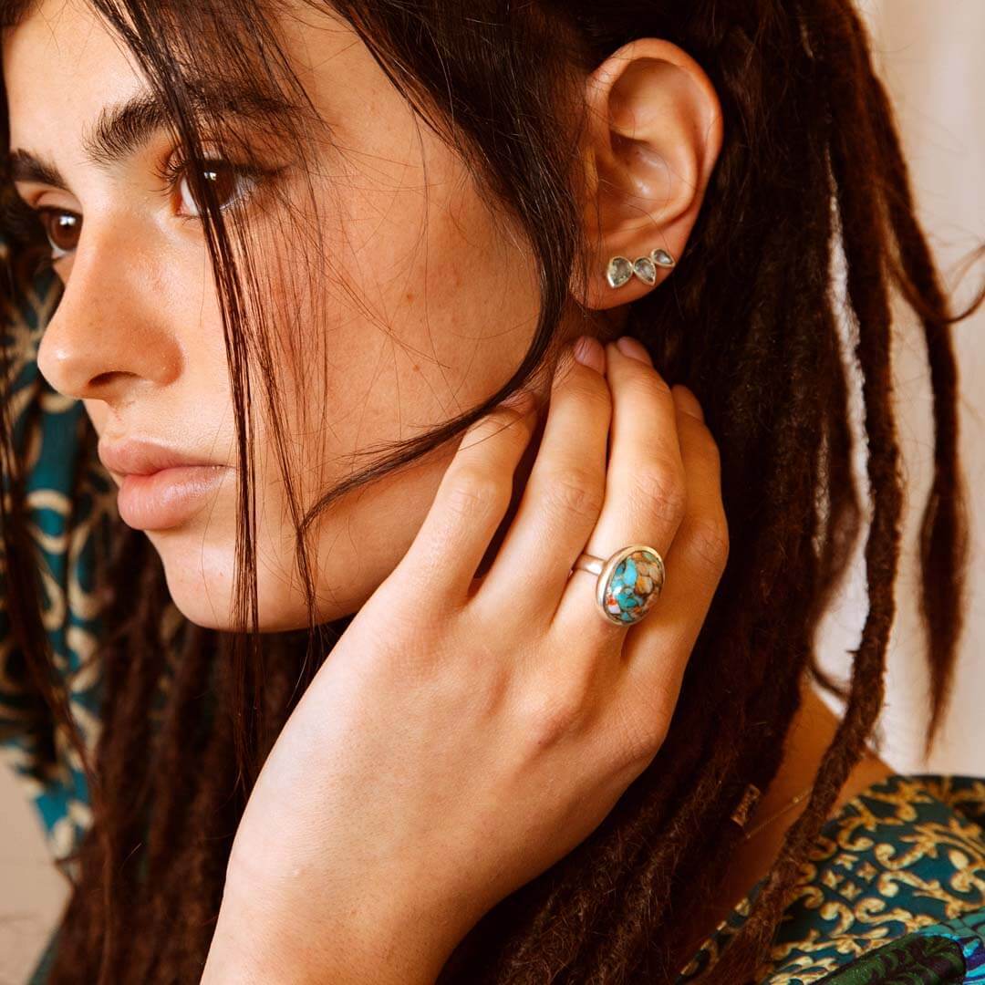 Oval Color Turquoise Ring Copper Niche - Norellé