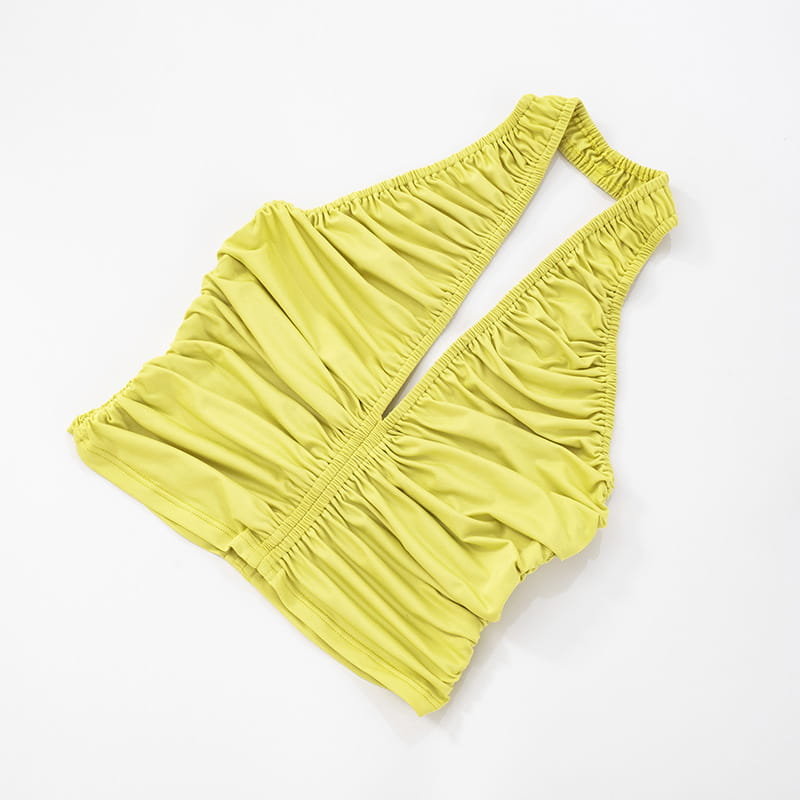 Women’s V-neck Pleated Backless Camisole