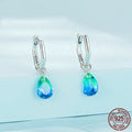Sterling Silver S925 Water Drop Earrings Simple Gradient - Norellé