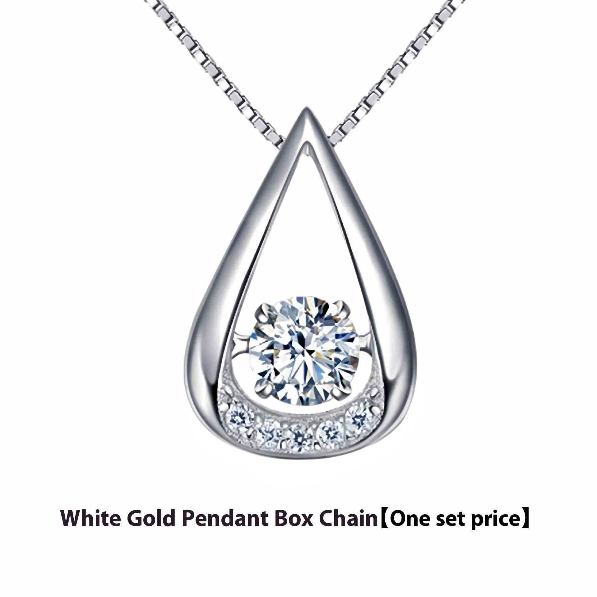 Drop-shaped Diamond-embedded Smart Pendant Necklace - Norellé