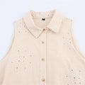 Hollow Embroidery Sleeveless Dress - Norellé