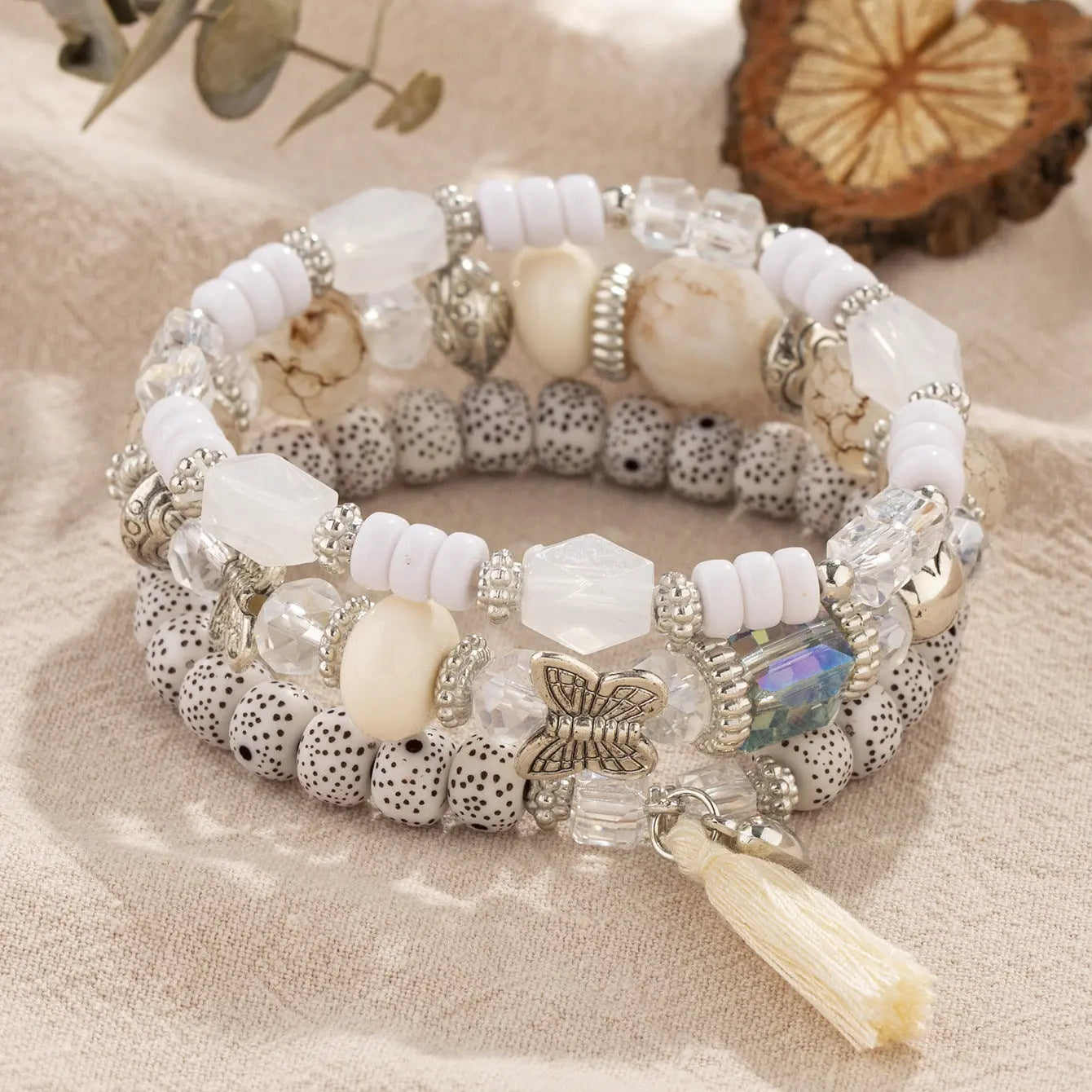 Multi-layer Wooden Bead Beaded Bracelet Elastic Bracelet Alluno
